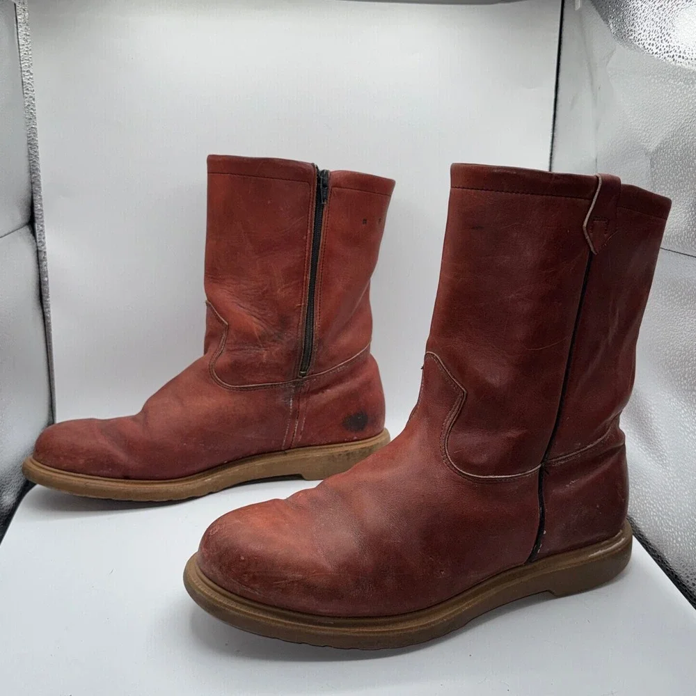 Red‎ Wing Irish Setter 866 Pecos Pull On Boots Men's 12D Red Leather Super Sole